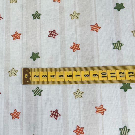 Popelín Infantil Sweet Estrellas Multicolor y Rayas 2