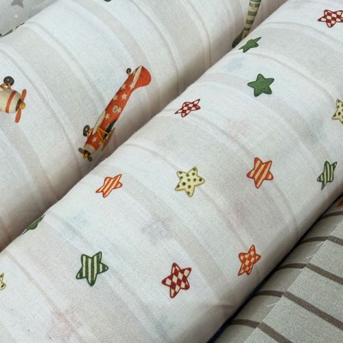 Popelín Infantil Sweet Estrellas Multicolor y Rayas 4