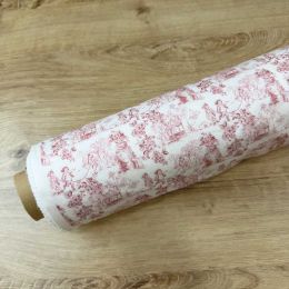 Sarga de Algodón Toile de Jouy Rosa 2