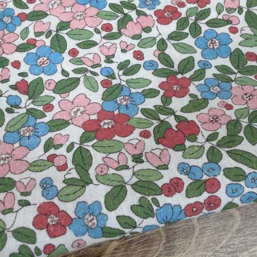 Popelín Floral Jardín de Elia Rosa y Azul 4