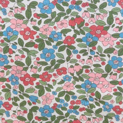 Popelín Floral Jardín de Elia Rosa y Azul