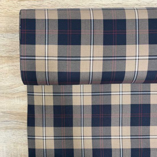 Sarga Tartán Perth Navy y Beige con Elastán 3