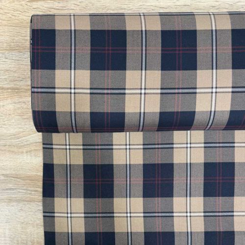 Sarga Tartán Perth Navy y Beige con Elastán 3