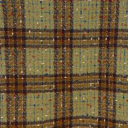 Tweed de Lana Cuadros Verde y Marrón | Traetela