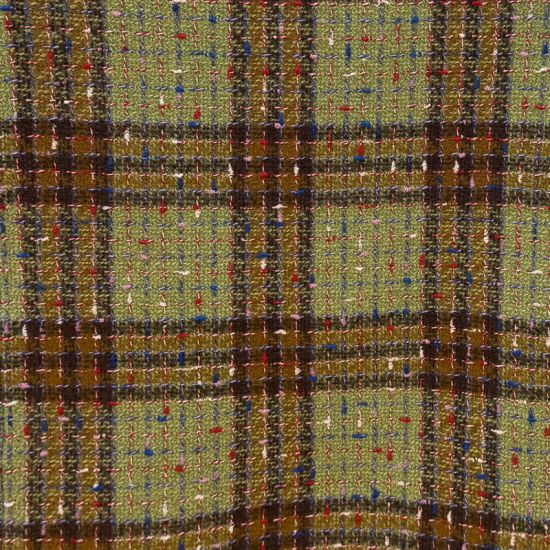 Tweed de Lana Cuadros Verde y Marrón | Traetela