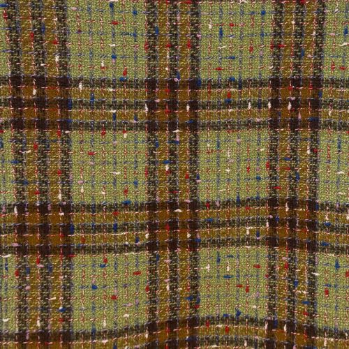Tweed de Lana Cuadros Verde y Marrón | Traetela