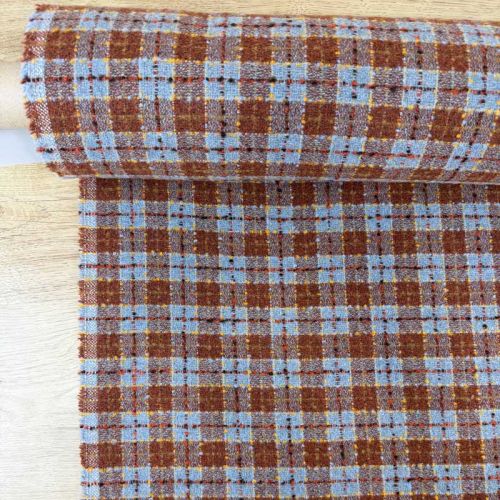 Tweed azul y marrón – Tejido para abrigos, chaquetas y trajes