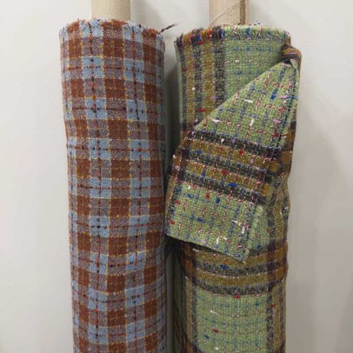 Tweed Cuadro Azul y Marrón 7