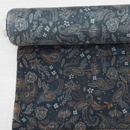 Voile Paisley Navy y Teja 2