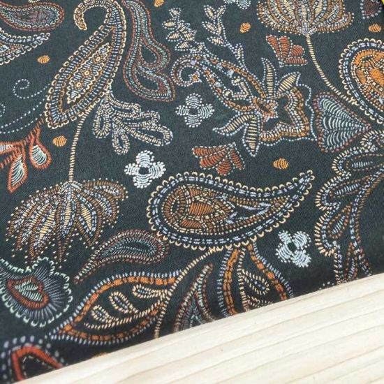 Voile Paisley Navy y Teja 2