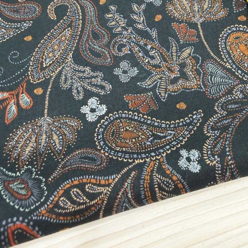 Voile Paisley Navy y Teja 2