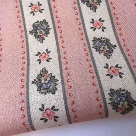 Viyela Orgánica Cenefas Florales Rosa 1