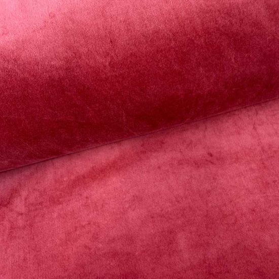 Terciopelo de Algodón Elástico Sidonia Rojo Coral 1