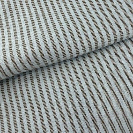 Rayas Verde Kaki y Azul Claro 2,5 mm – Suave Tipo Viyela 1