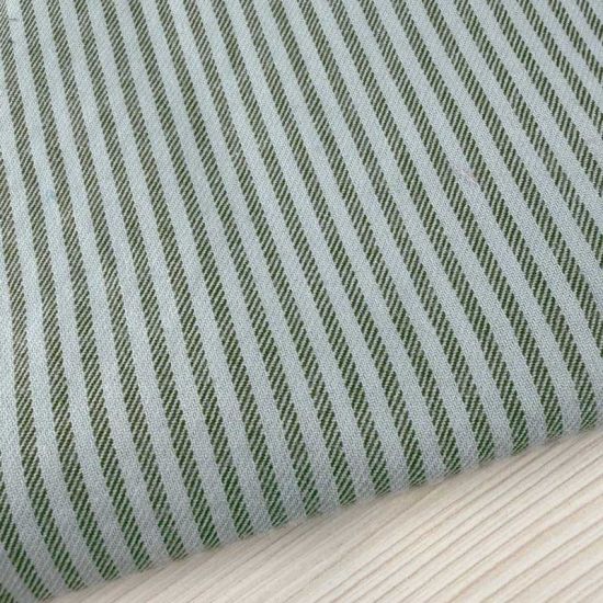 Rayas Verde Kaki y Azul Claro 2,5 mm – Suave Tipo Viyela