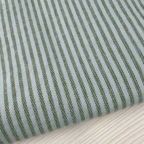 Rayas Verde Kaki y Azul Claro 2,5 mm – Suave Tipo Viyela