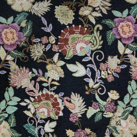 Gobelino Jacquard Jardín Nocturno Negro