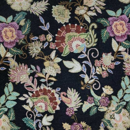 Gobelino Jacquard Jardín Nocturno Negro