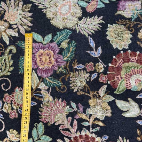 Gobelino Jacquard Jardín Nocturno Negro  5