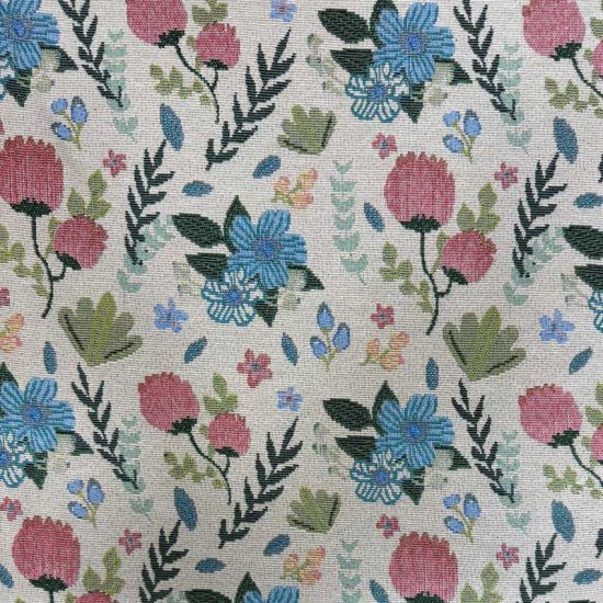 Gobelino Jacquard Wildbloom Blanco Roto Floral