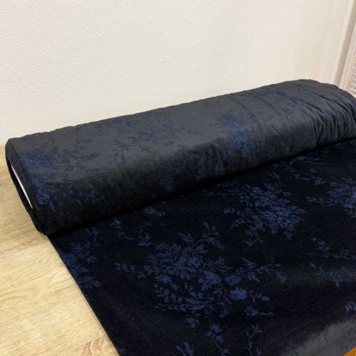 Terciopelo Jacquard Denim Flores  4