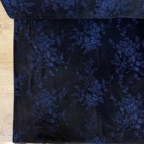 Terciopelo Jacquard Denim Flores  7