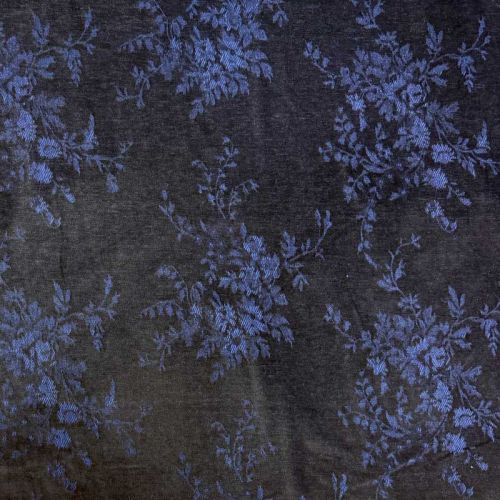 Terciopelo Jacquard Denim Flores  1