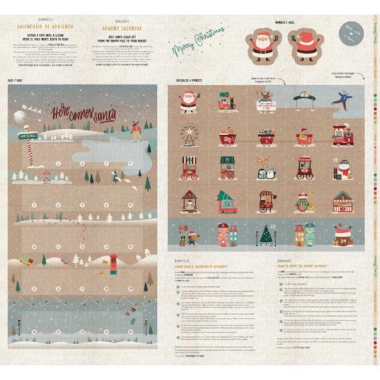 Panel Calendario de Adviento Santa – Pueblo Navideño