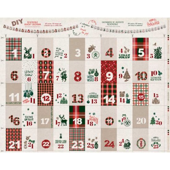 Panel Calendario de Adviento de Bolsitas Reversibles